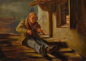 Il violinista cornuto da Carl Spitzweg