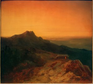 La Benediktenwand di sera da Carl Spitzweg