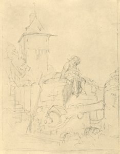 Die Schildwache, metà-fine XIX secolo, c1924 da Carl Spitzweg