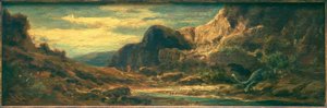 Paesaggio roccioso con drago