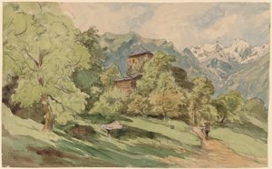 Il Castello di Bürglen con le Alpi sullo Sfondo da Carl Wagner