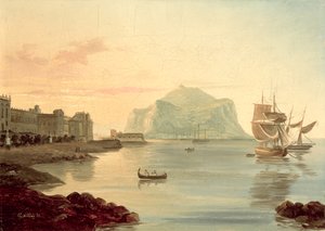 Porto di Palermo con Monte Pellegrino, 1831 da Carl Wilhelm Goetzloff