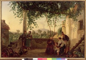 Terrazza di una casa vicino a Napoli con vista sul Vesuvio, 1833
