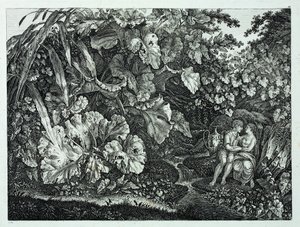 German: Amanti in una grotta, circondati da piante ed erbe Amanti in una grotta, circondati da piante ed erbe da Carl Wilhelm Kolbe