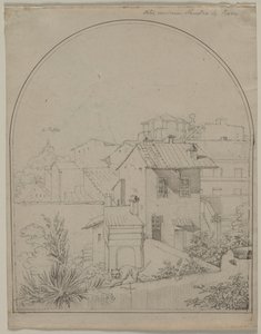 Vista dalla mia finestra a Roma recto Soldato in un paesaggio verso, c. 1817 da Carl Wilhelm Tischbein