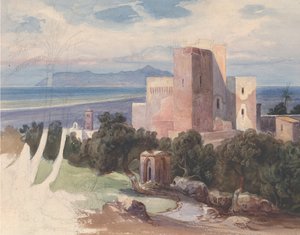Veduta su Terracina con Monte Circeo da Carl von Blaas