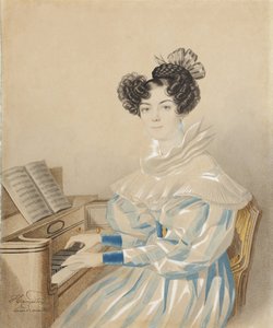 Ritratto di Tatiana Petrovna Lvova 1789-1848, nata Poltoratskaya, 1820s da Carl von Hampeln