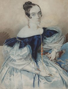Ritratto di una signora con lorgnette, 1830s da Carl von Hampeln