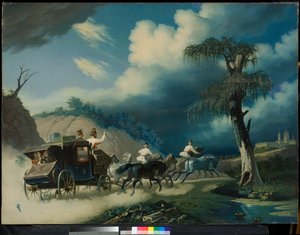 Troika durante un temporale, 1830 da Carl von Hampeln