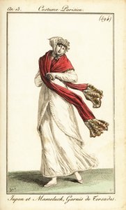Donna in sottoveste e soprabito mamelucco, Parigi da Carle (after) Vernet