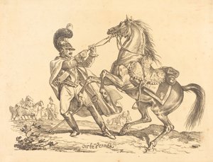 Corazziere che Trattiene il suo Cavallo Impennato