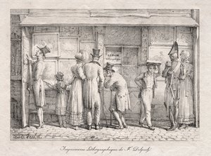 Negozio di stampe litografiche Delpech da Carle Vernet