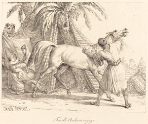Famiglia araba in viaggio da Carle Vernet