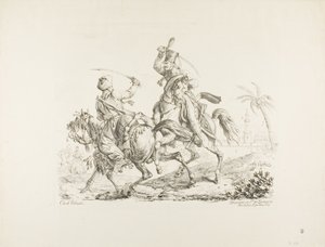 Ussaro che uccide un mamelucco con una sciabola da Carle Vernet