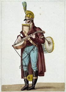 Monsieur Ut la si, orchestra dei teatri borghesi (Musicista di strada) (Illustrazione) da Carle Vernet