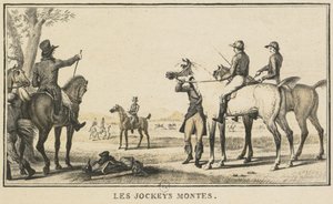Scene di corsa: Il fantino che monta il cavallo da Carle Vernet