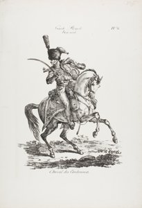 Guardia reale, ussaro a cavallo e cavallo n. 6 da Carle Vernet