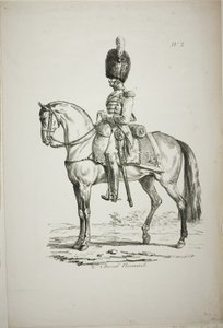 Guardia reale, soldato normanno a cavallo e cavallo, n. 2 da Carle Vernet