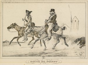 Scene di vita quotidiana, strade e sentieri: Strada per Poissy..., 1816 da Carle Vernet