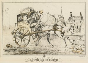 Scene di vita quotidiana, strade e sentieri: Strada per Saint-Cloud da Carle Vernet