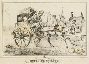 Scene di vita quotidiana, strade e sentieri: Strada per Saint-Cloud da Carle Vernet