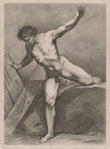 Uomo che scala con le braccia tese da Carle van Loo