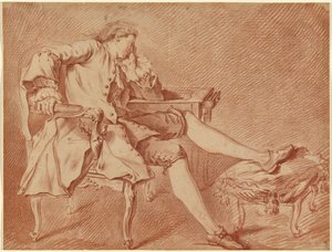Gentiluomo che si rilassa su una sedia da Carle van Loo