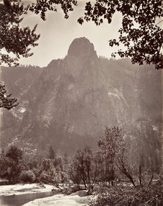 Sentinel Rock, Yosemite, ca. 1872, stampato ca. 1876 da Carleton E. Watkins.
