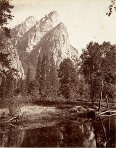 I Tre Fratelli, Yosemite, ca. 1872, stampato ca. 1876 da Carleton E. Watkins.