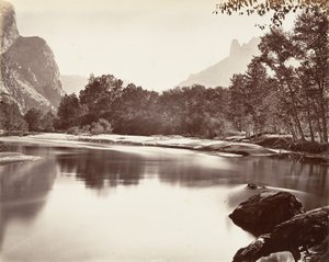 Guardando verso la valle di Yosemite, ca. 1872, stampato ca. 1876