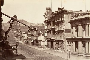 Lato nord di California Street, 1864, stampato ca. 1876 da Carleton Emmons Watkins