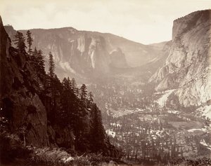 Valle di Yosemite da Glacier Point, ca. 1872, stampato ca. 1876