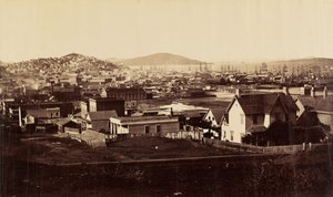[Fronte della città dalla collina di Rincon nel 1860]. da Carleton Watkins