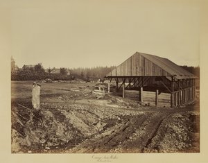 Fabbrica di ferro di Oswego, fiume Willamette da Carleton Watkins