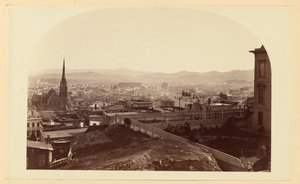 [Vista dalla residenza di Mr. Crocker, Cal St. Hill, in direzione sud-est]. da Carleton Watkins