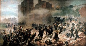 La breccia di Porta Pia, Roma (20 settembre 1870) - Dipinto di Carlo Ademollo, Milano, Museo del Risorgimento