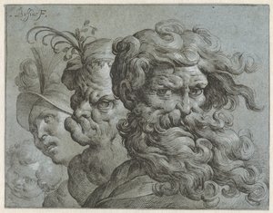 Quattro teste di carattere di ragazzi e uomini di età diverse da Carlo Biffi