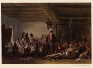 Scuola per bambini tatari di Crimea, 1856 da Carlo Bossoli