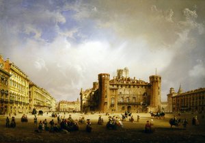 Piazza Castello, Torino, 1852 da Carlo Bossoli