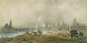 Veduta del Cremlino di Mosca dal ponte Ustinsky da Carlo Bossoli