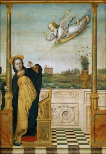 Annunciazione. Pannello centrale di un trittico (dipinto su tavola)