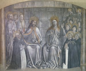 Cristo che dona il mondo a San Domenico in presenza della Vergine Maria, affresco di Carlo Braccesco da Carlo Braccesco