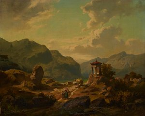 Paesaggio montano con lago da Carlo Brioschi