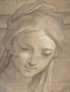 Testa di una giovane donna in vista di tre quarti rivolta a sinistra, 1670-1700 da Carlo Cignani