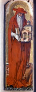 San Girolamo che indossa il costume del vescovo (cappello). Predelle Demidoff di Carlo Crivelli (1430/35 - 1494). 1476 da Carlo Crivelli