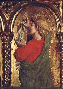 San Giovanni Evangelista, dettaglio dal polittico di Sant