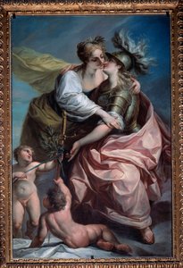 Allegoria dei tredici valori della repubblica: la Pace che abbraccia la Giustizia da Carlo Giuseppe Ratti