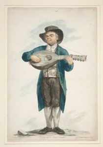 Claudi, il suonatore di liuto cieco e cantante. Dalla serie di dodici personaggi di strada fiorentini. da Carlo Lasinio