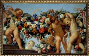 Amore e ghirlande di fiori da Carlo Maratta or Maratti