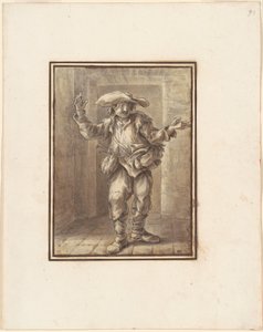 Caricatura di un contadino con un cappello largo